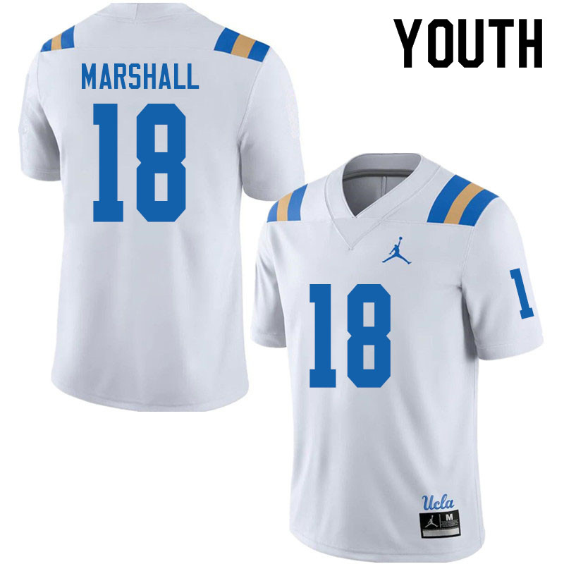 Jordan Brand Youth #18 Jadyn Marshall UCLA Bruins College Football Jerseys Sale-White - Click Image to Close